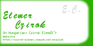 elemer czirok business card